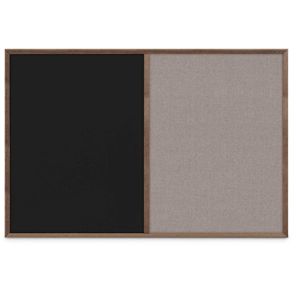 United Visual Products Slim Style Indoor Enclosed Corkboard, 24 UV502SC-BLACK-FORBO - main